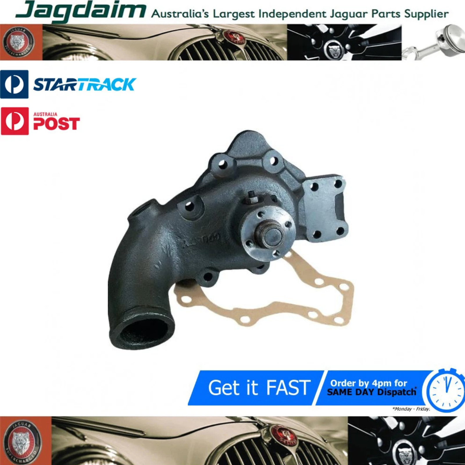 57-128.png New Jaguar Water Pump E-Type XKE S2 C30811* - Image 1