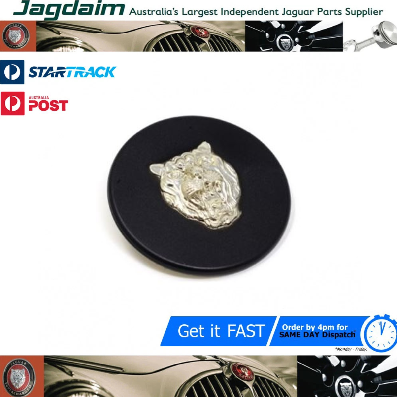 57-130.png New Jaguar Hubcap Badge 420 Mk2 E-Type XJ6 C27140 - Image 1