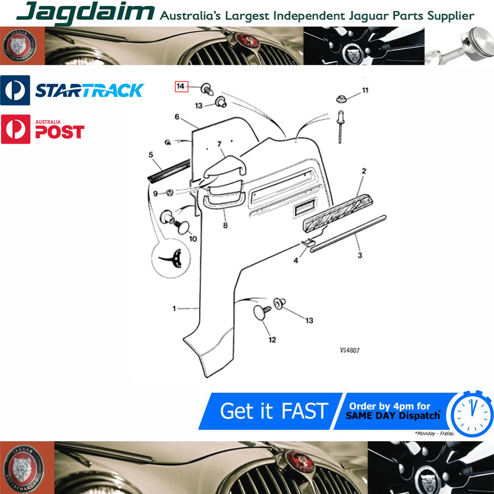 57-131.jpg New Jaguar XJS Button Fixing Grey BBC7525LY - Image 1