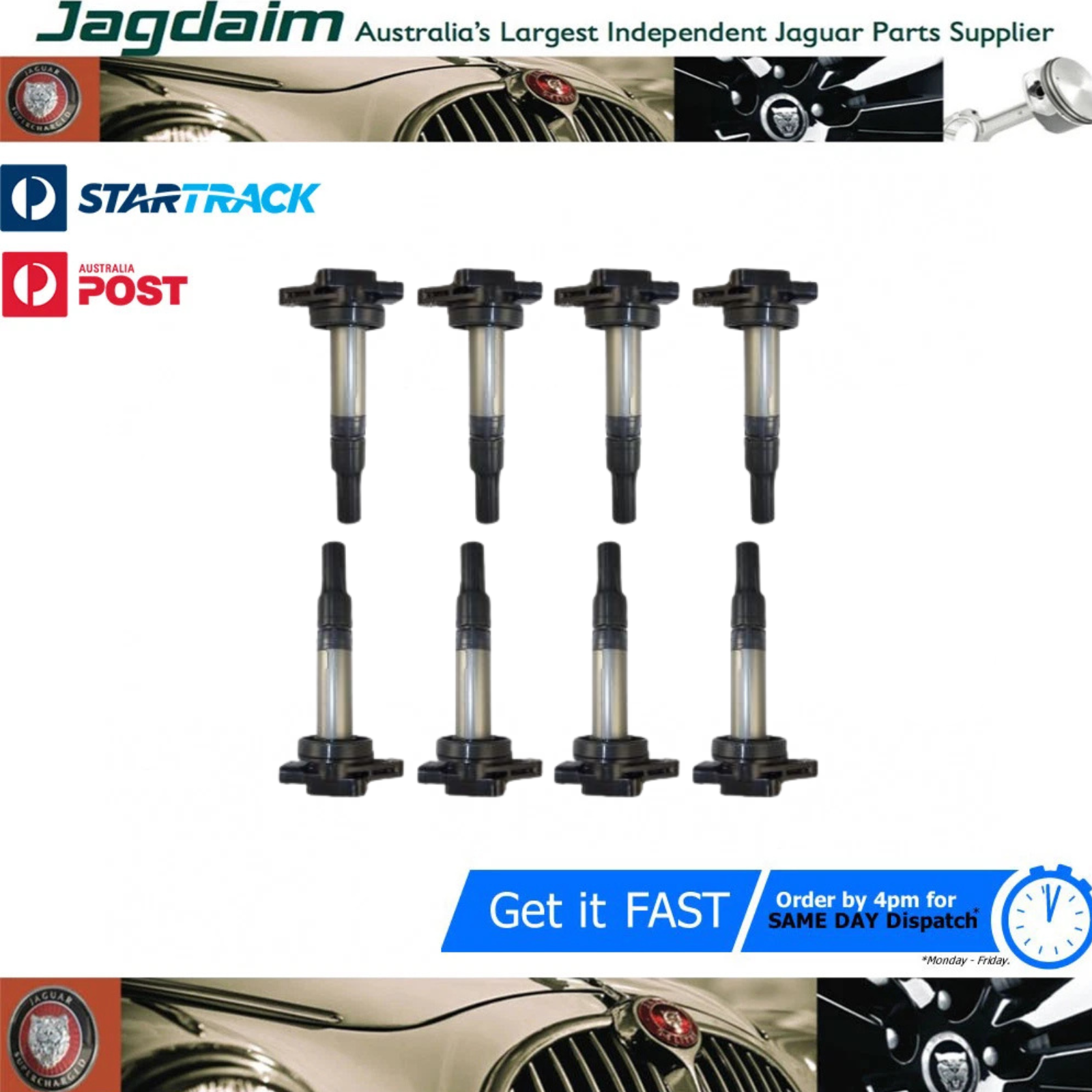 57-142.png New Jaguar Ignition Coil V8 S Type XK8 XF X350 SET OF 8 AJ810445* - Image 1