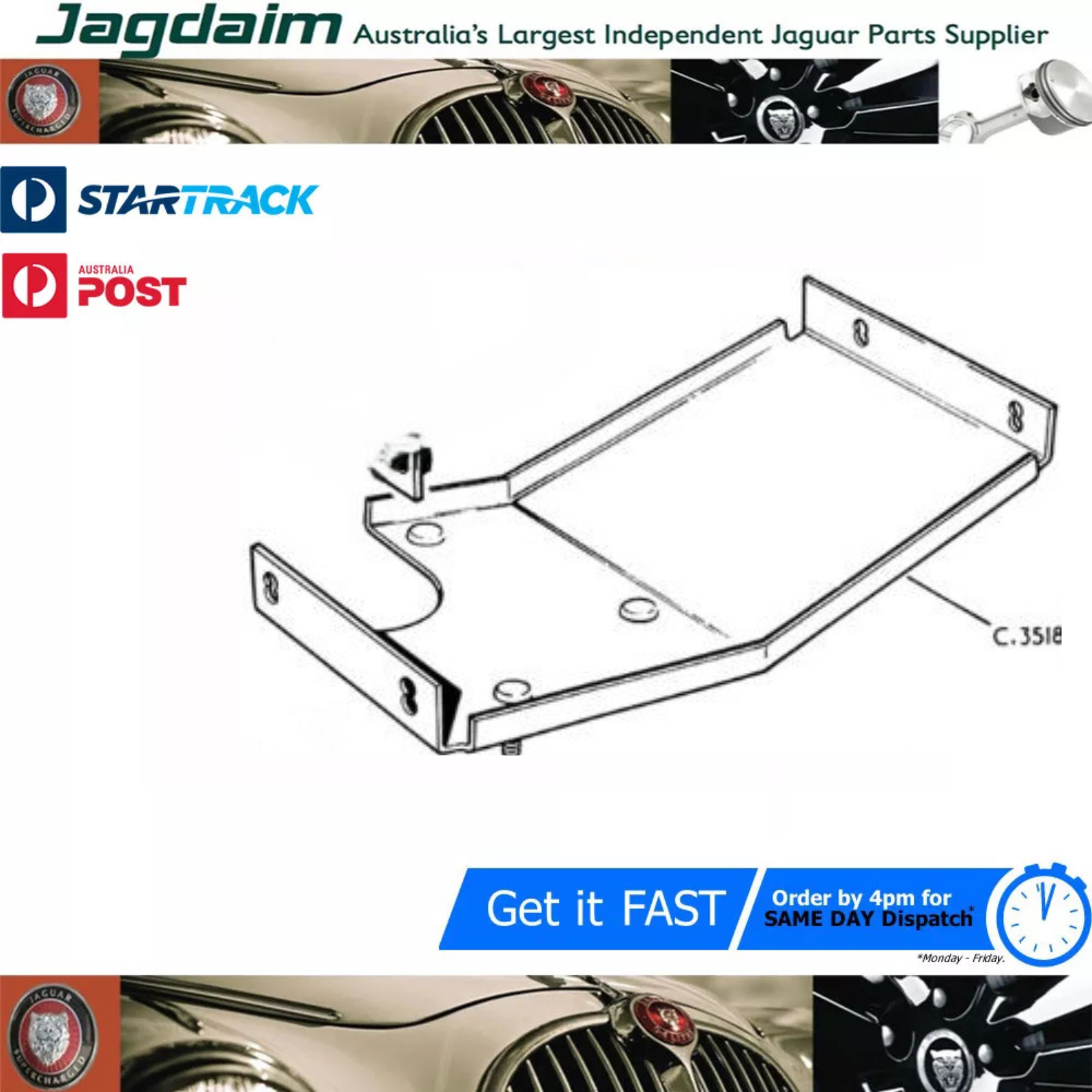 57-173.png New Jaguar Fuel Pump Mounting Bracket E Type S3 C35187 - Image 1