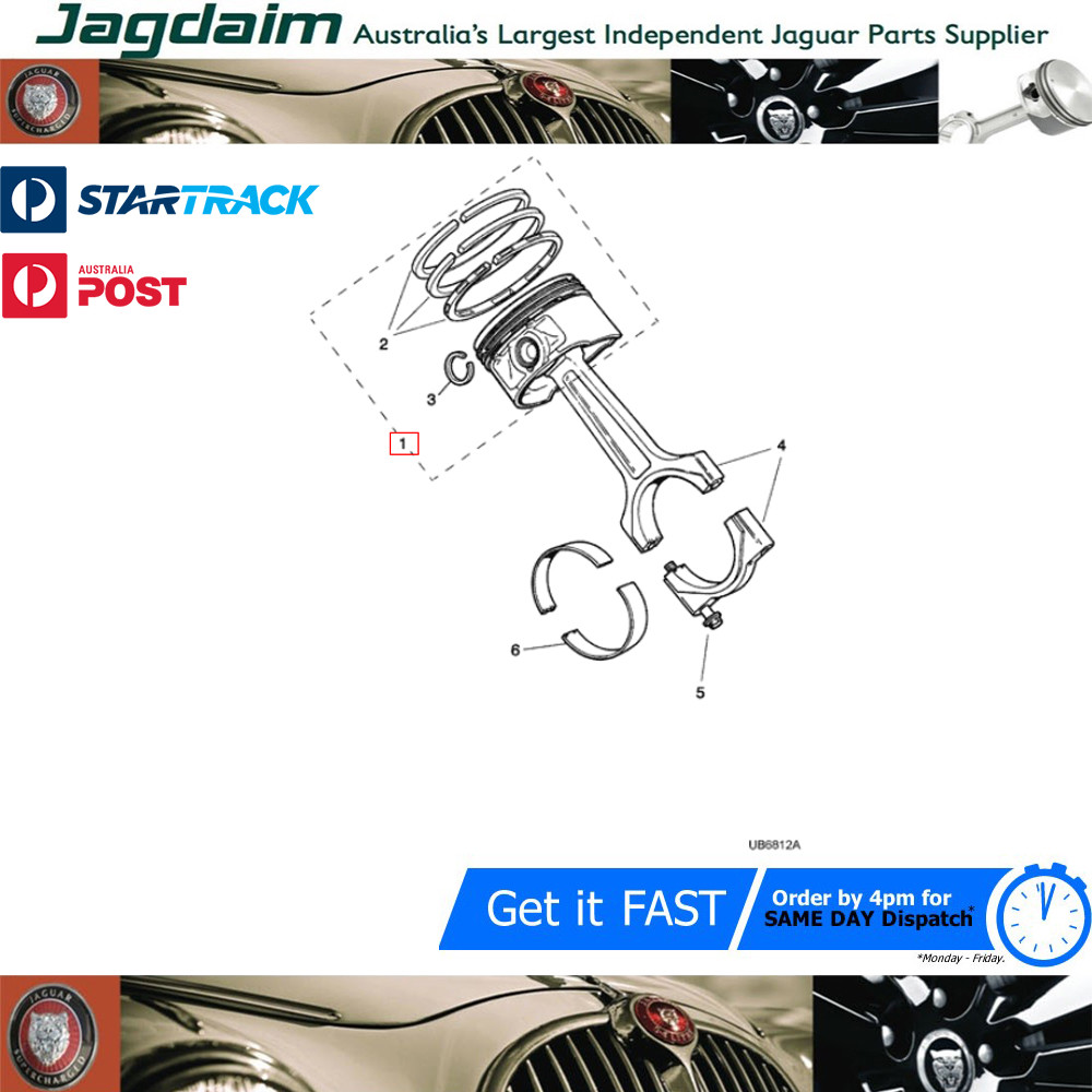 57-2749.jpg New Jaguar XJ8 X308 XK Engine V8 Piston NCA1600AF3 - Image 1