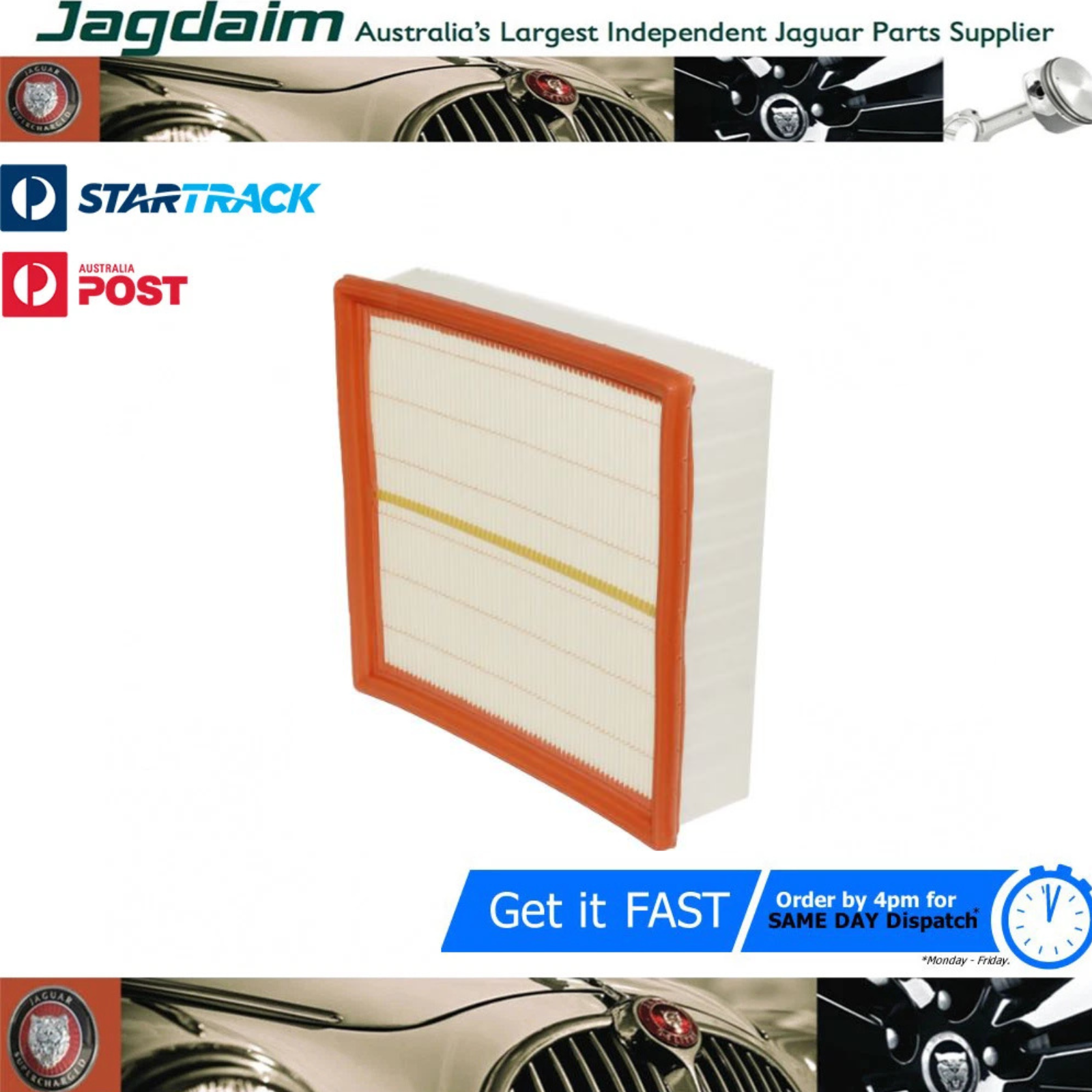 57-31.png New Jaguar Air Filter Element X300 XJ40 EAC5672* - Image 1
