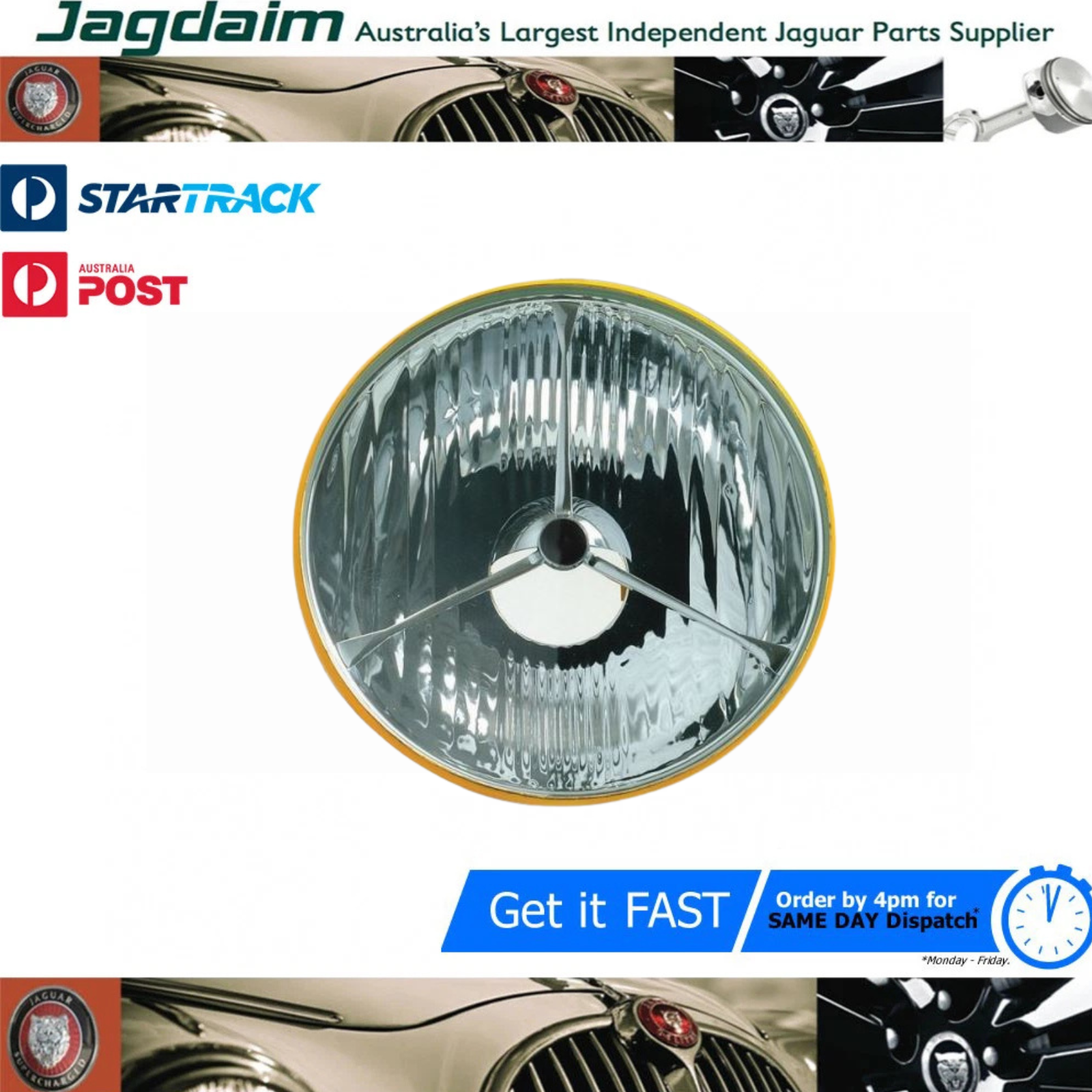 57-324.png New Jaguar Headlamp Unit PF770 Tri - Bar Type, 7.7" XK120 PF770 - Image 1