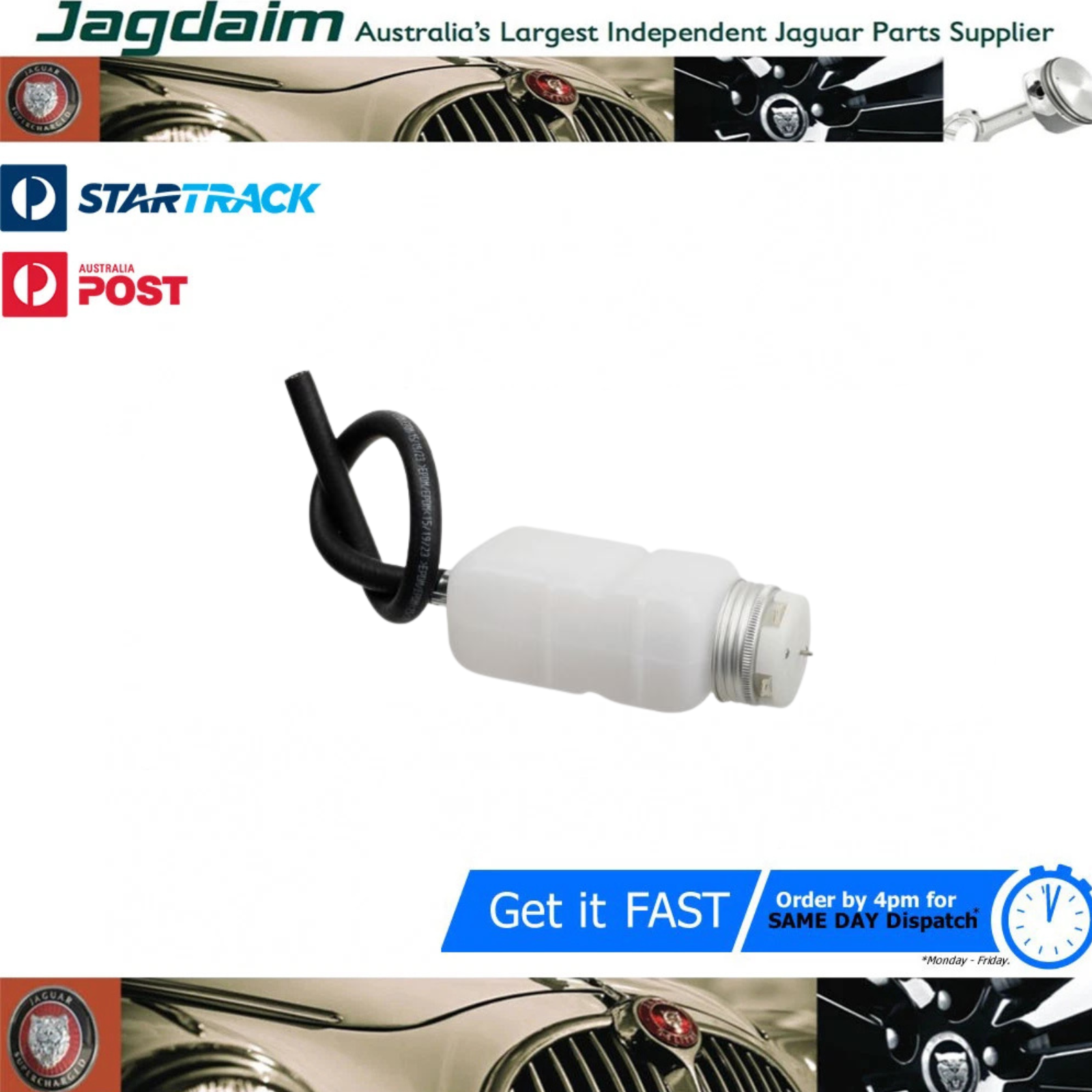 57-372.png New Jaguar Brake Fluid Reservoir and Sender Unit Assembly, with hose. C36606ASSY - Image 1