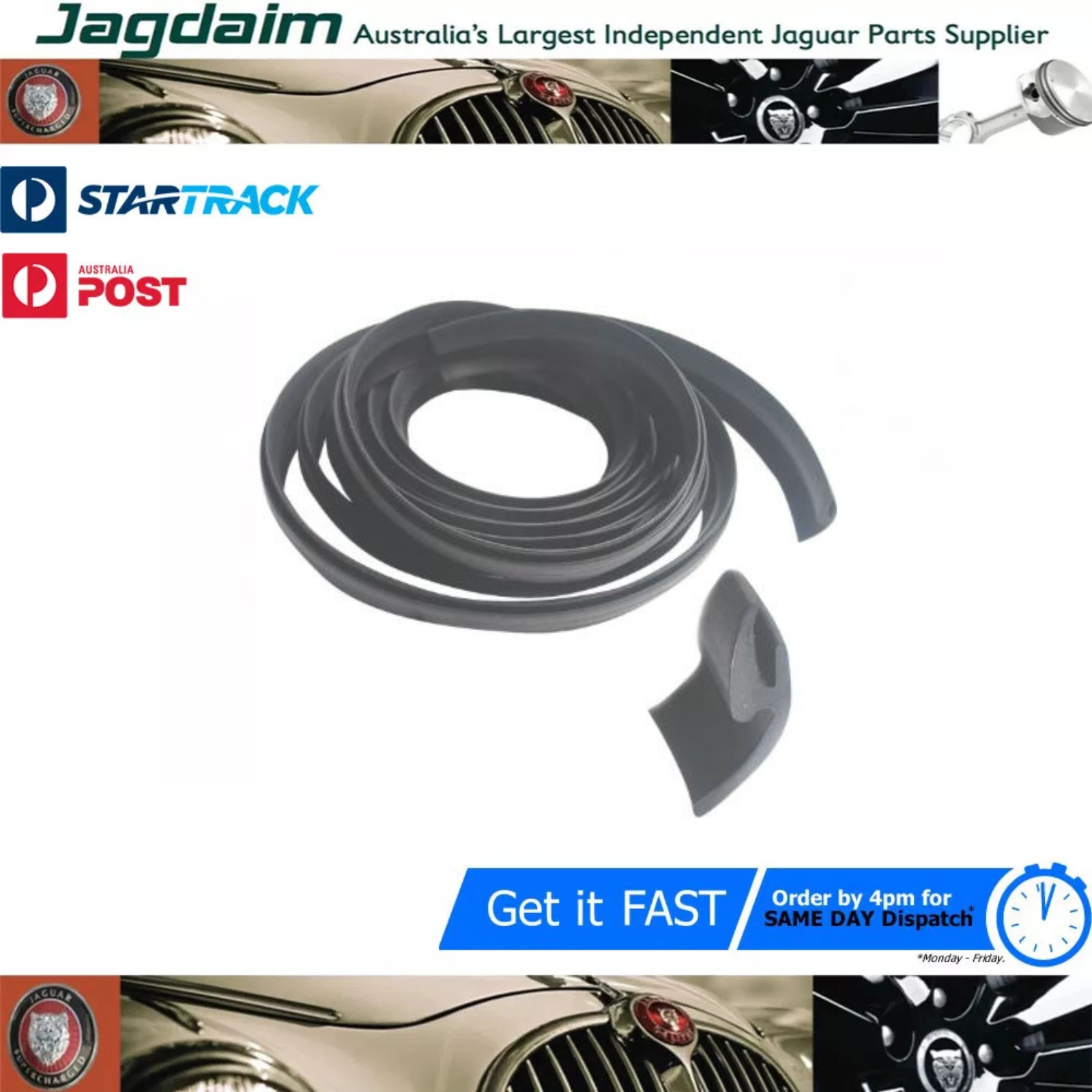 57-447.png New Jaguar Rear Bumper Seal E Type Sold Per Metre BD35977/M - Image 1