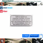 New Jaguar E-Type Duplex Manifold Label ID0014