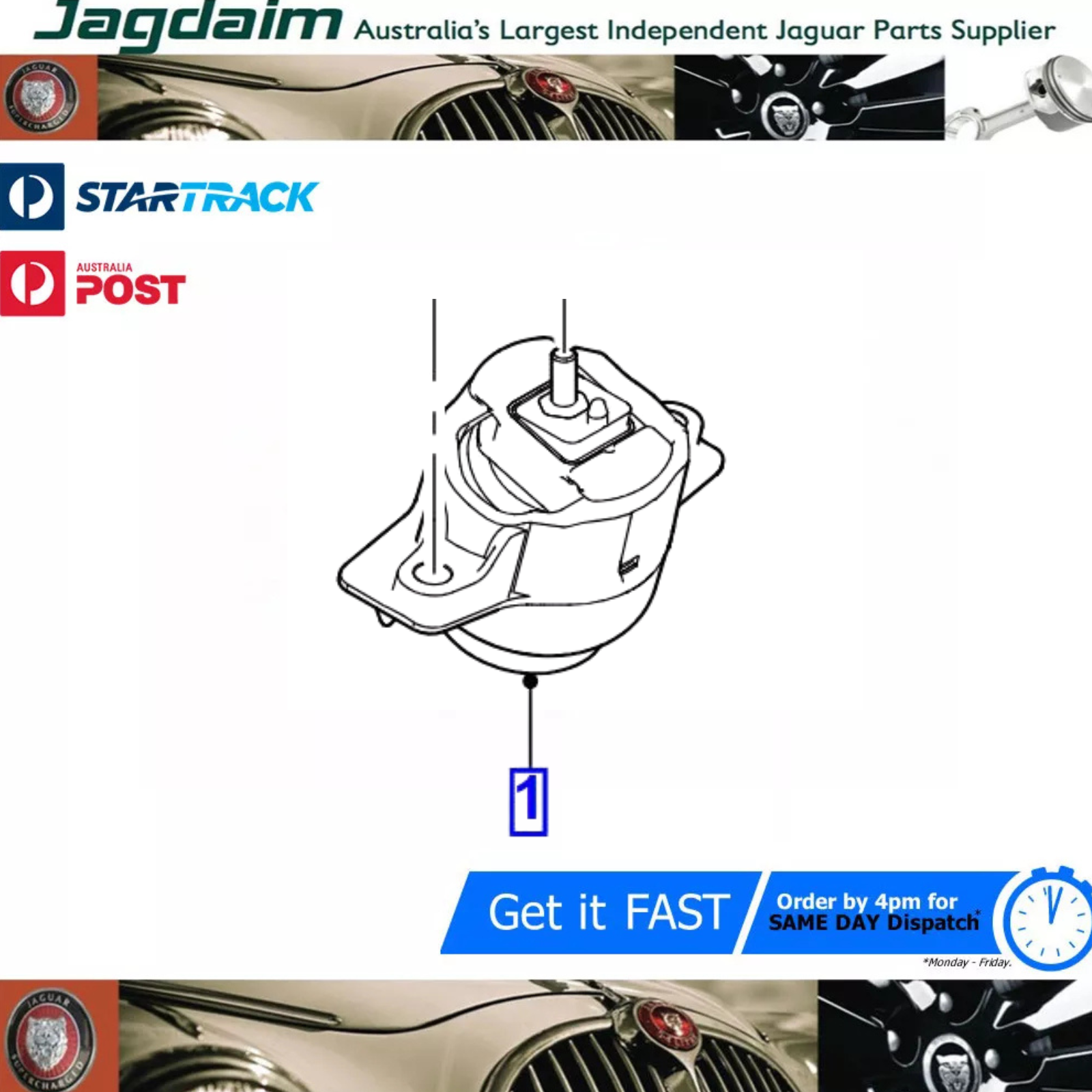 57-510.png New Jaguar Engine Mount RH 3.0 Petrol F Pace T4A29953 - Image 1