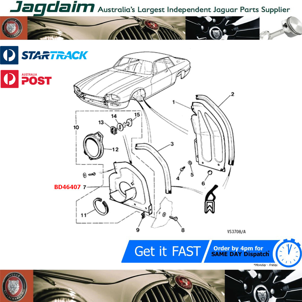 57-5125.jpg New Jaguar XJS Fender Baffle BD46407 - Image 1