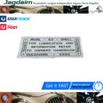 New Jaguar Daimler E-Type XJ6 XJ40 XJS Recommended Lubrication Badge C33884