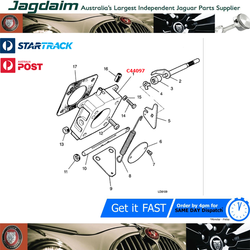 57-5546.jpg New Jaguar XJ12 XJS S3 Engine Throttle Housing C44097 - Image 1