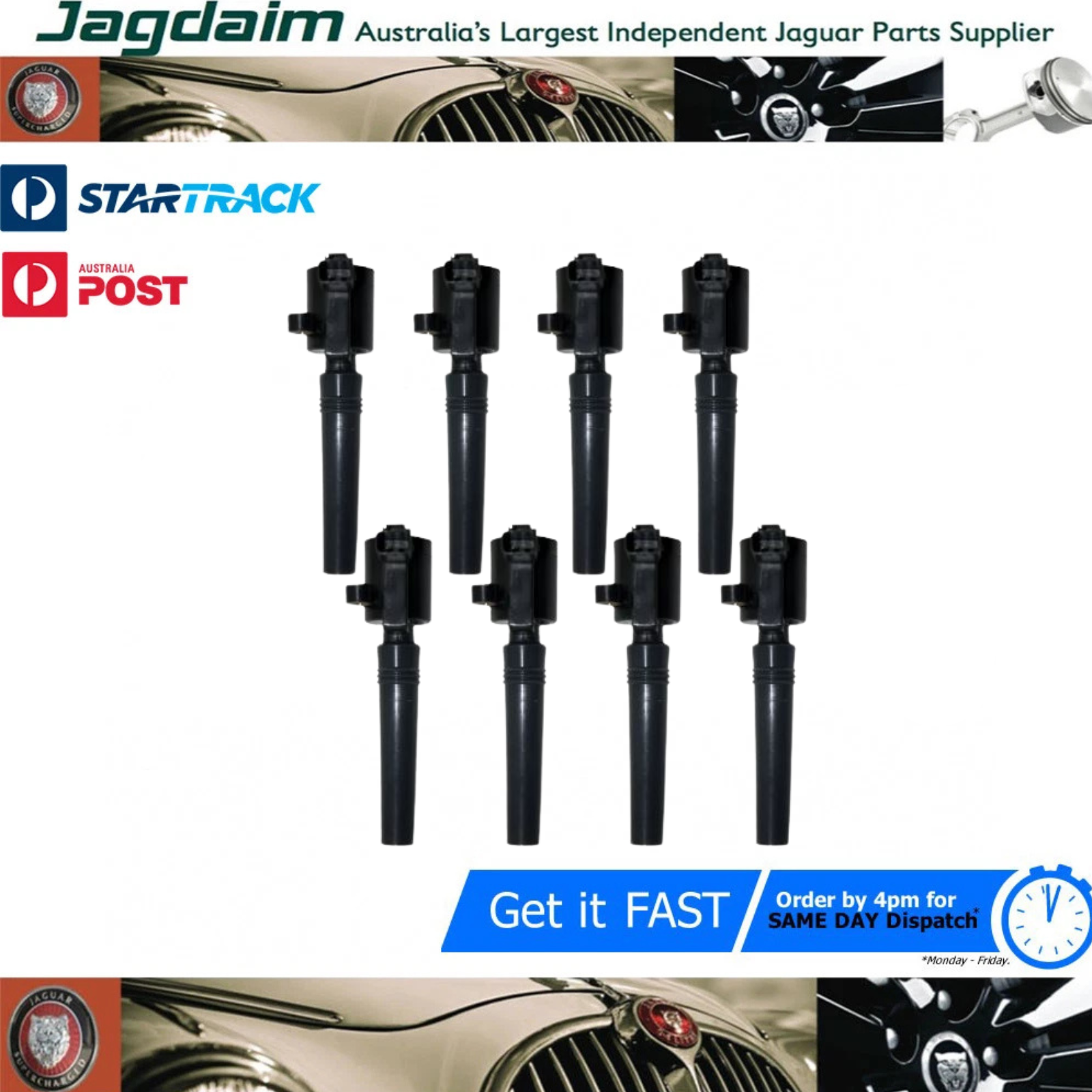 57-559.png New Jaguar Ignition Coil V8 3.2 4.0 S Type X308 8 PCS XR827823* - Image 1