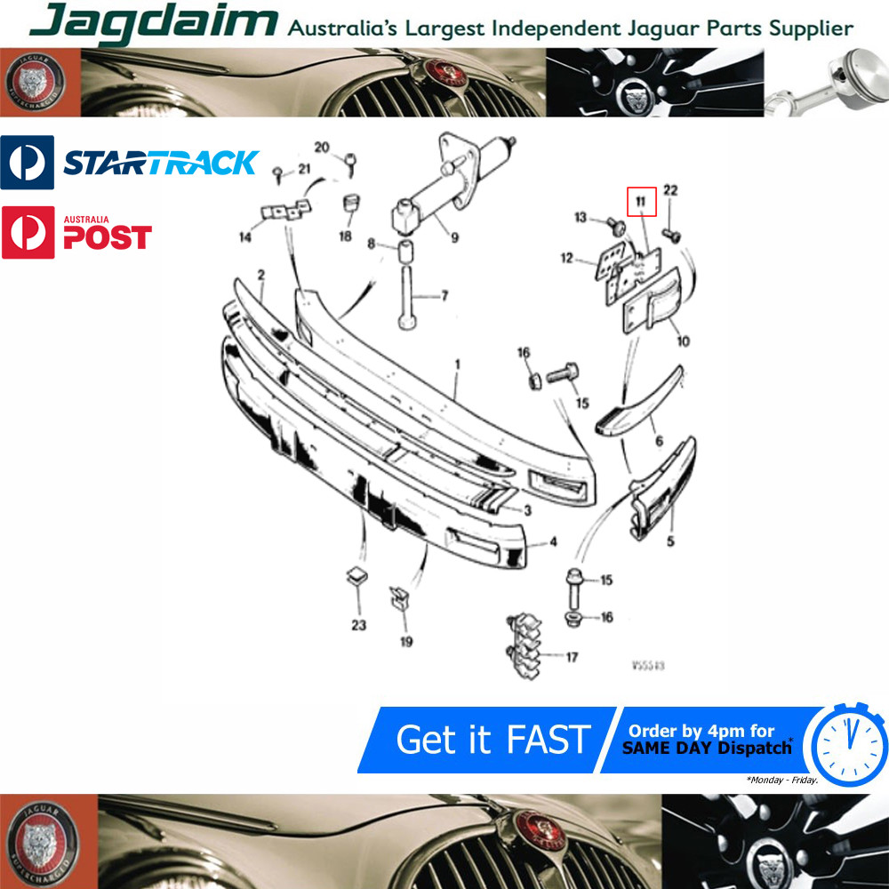 57-6223.jpg New Jaguar XJ40 XJ6 XJ12 XJS Mounting Bracket Right Hand Bumper BDC4776 - Image 1