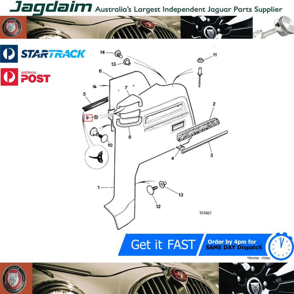 57-6263.jpg New Jaguar XJ XJ40 XJ6 XJ12 XJS Nut AGU2231 AGU2517 - Image 1