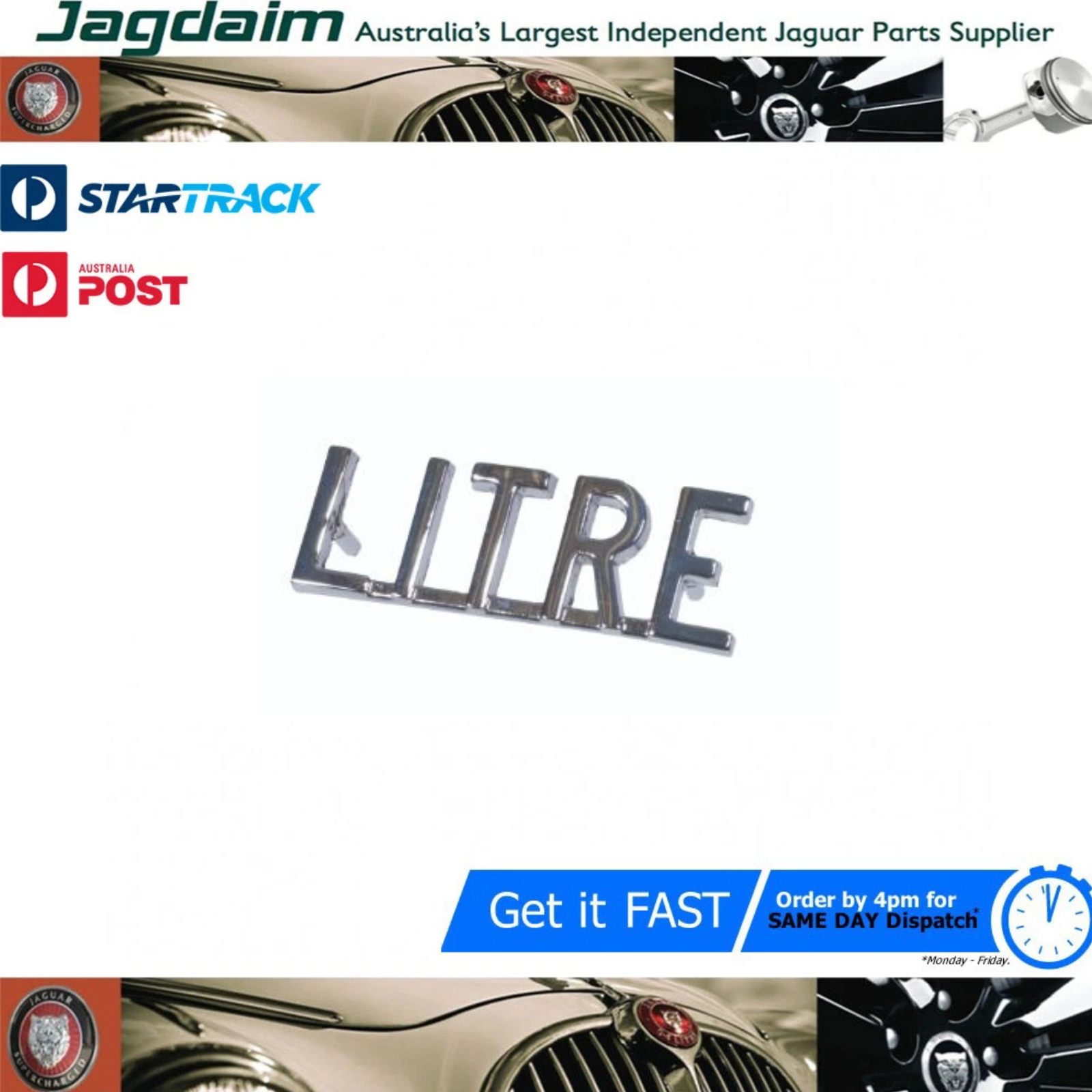 57-695.png New Jaguar Litre' Motif Boot Badge XJ6 S1 BD35864 - Image 1