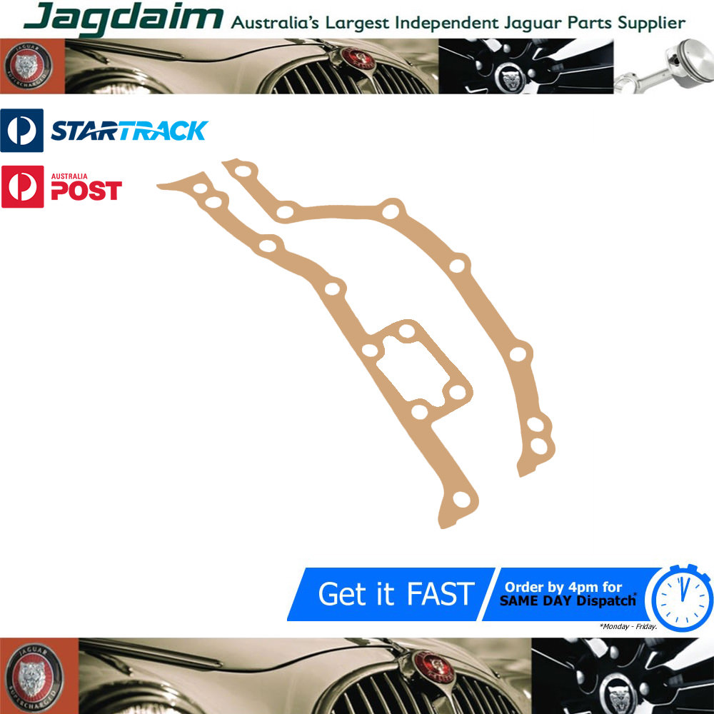 57-71.jpg New Jaguar XJ6 XK E-Type Daimler Engine Timing Chain Cover Gaskets Pair C28658 - Image 1