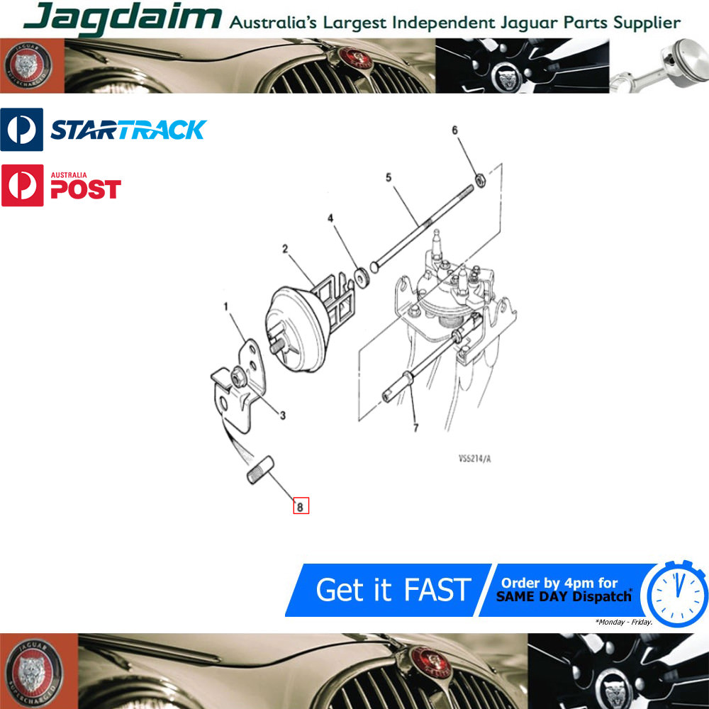 57-7643.jpg New Jaguar XJS Actuator Bracket Stud EBC8507 - Image 1