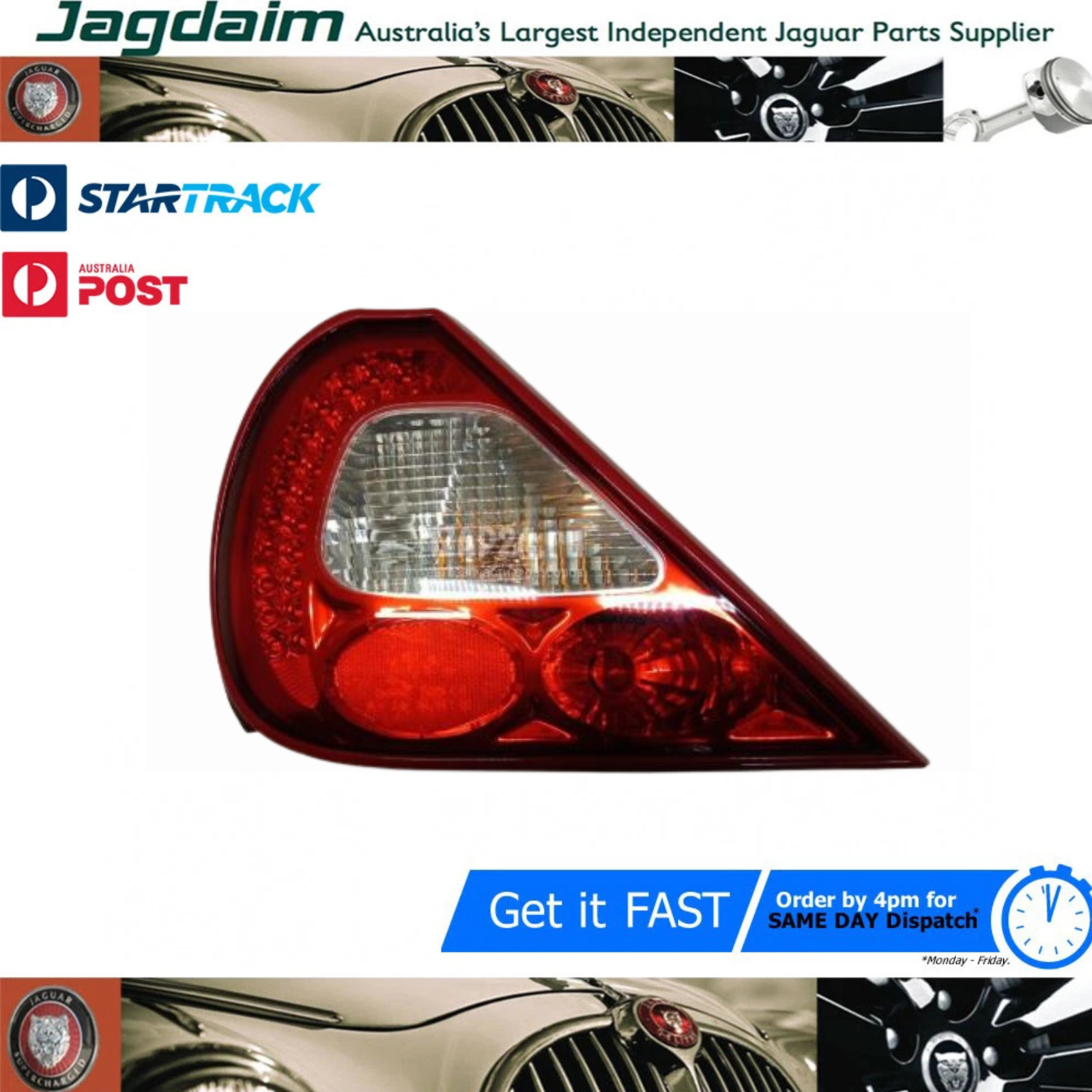 57-82.png New Jaguar Lamp Tail Light Black LH Rear X350 C2C33546 - Image 1