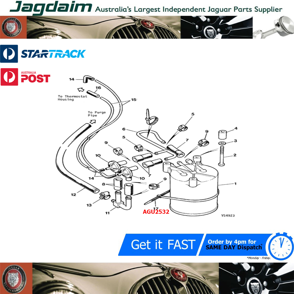 57-90.jpg New Jaguar XJ6 Carbon Canister Purge Control Tie Wrap AGU2532 - Image 1